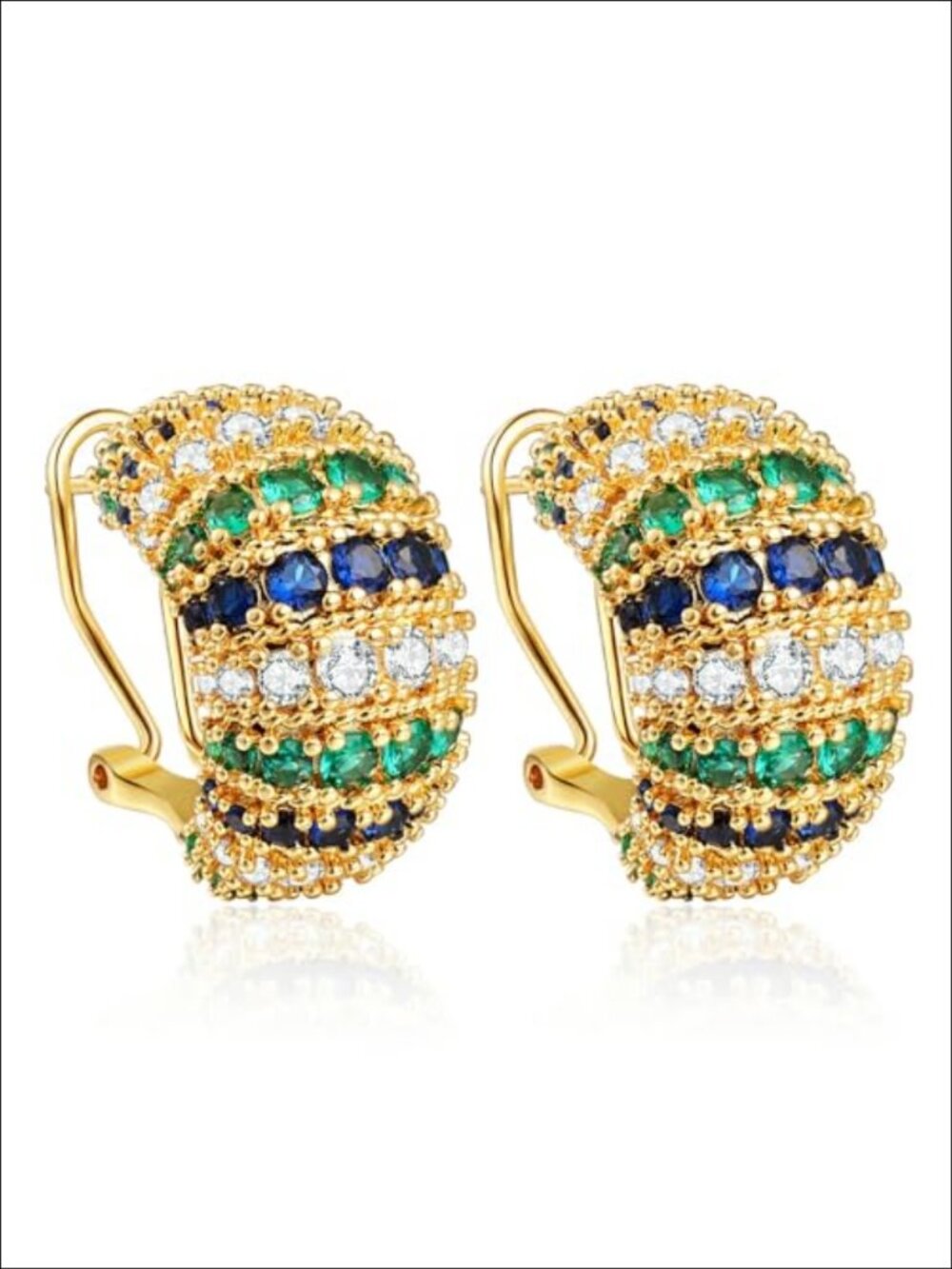 14K Gold Plated Chunky Hoop Earrings 14K Gold Plated Statement Jewelry